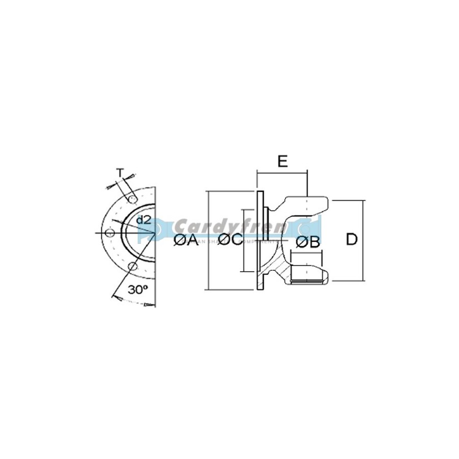 ELBE FLANGE YOKE 0.106 DIN 75