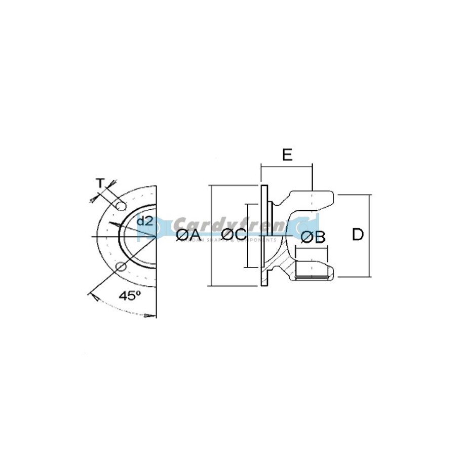 ELBE FLANGE YOKE 0.106 DIN 65