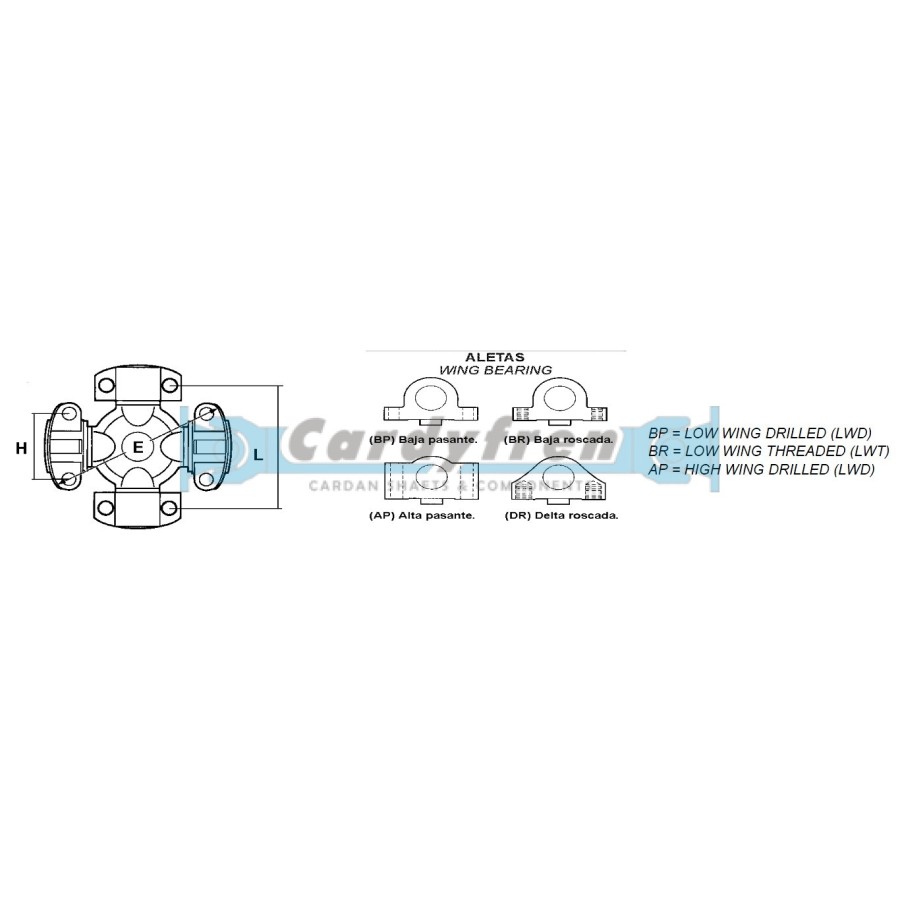 U-JOINT Ø 36,7x87,37/107,9 S.4C 2BP/2AP MECHANICS