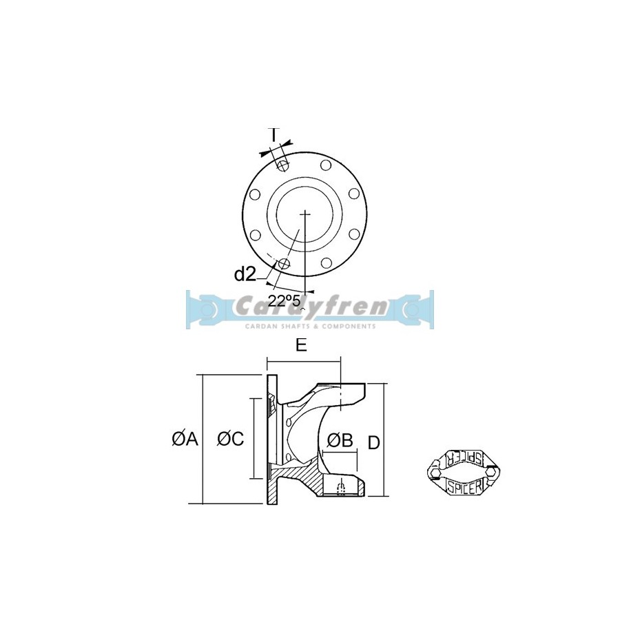 FLANGE YOKE S.1610 DIN 150x8x12.1 E91.9