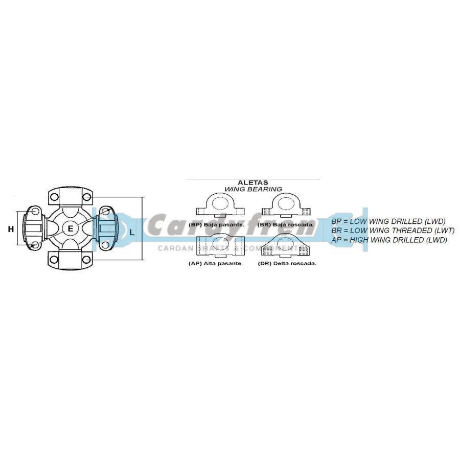 CROISILLON 33,34x59,53/79,35 S.2C 2BP/2BR GRAISSEUR AVEC ROULEMENT MECHANICS