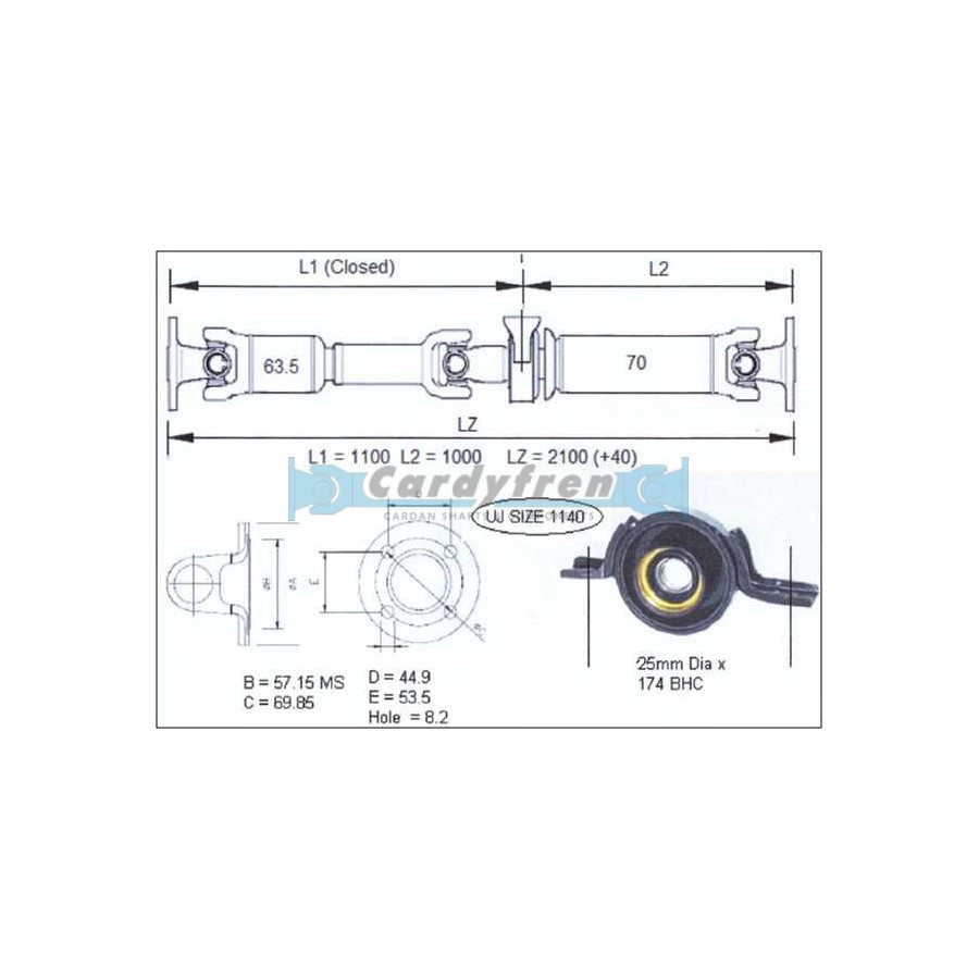 DRIVESHAFT CARDAN HONDA CRV 2012-2013 2080 mm