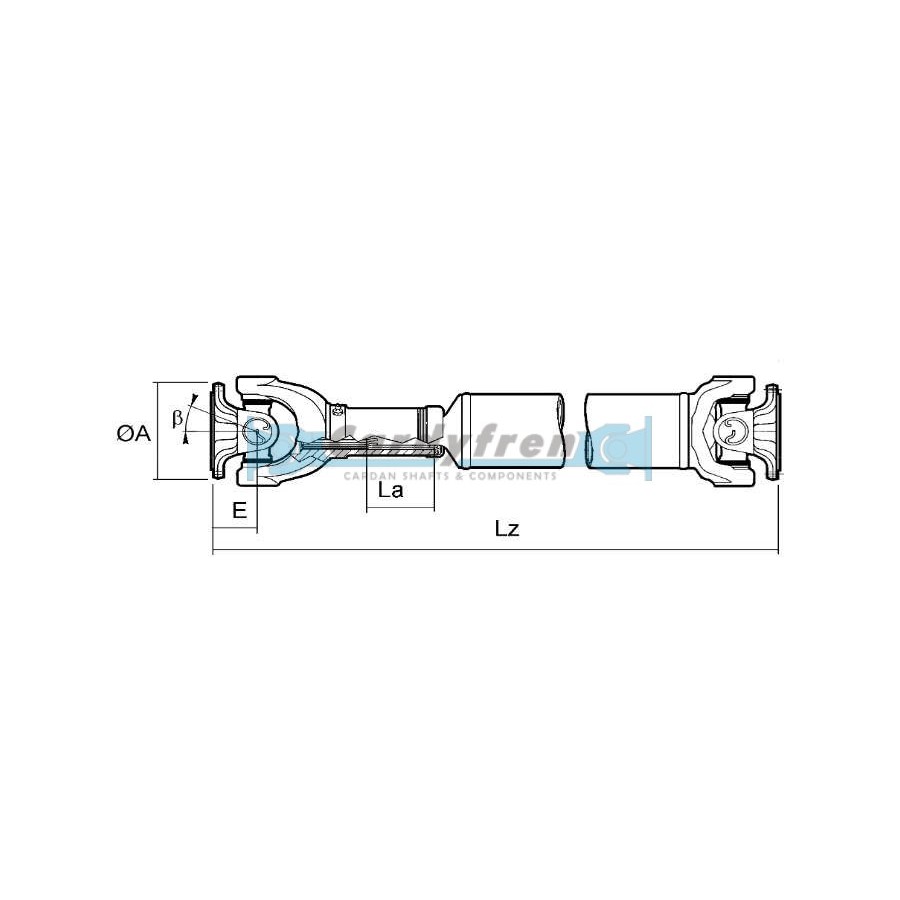 TRANSMISION CARDAN RANGE ROVER 750 mm DELANTERA FTC4140