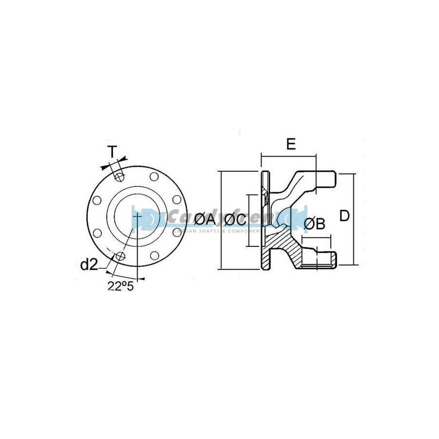 FLANGE YOKE CARDAN S.1410 DIN 120x8x10.1