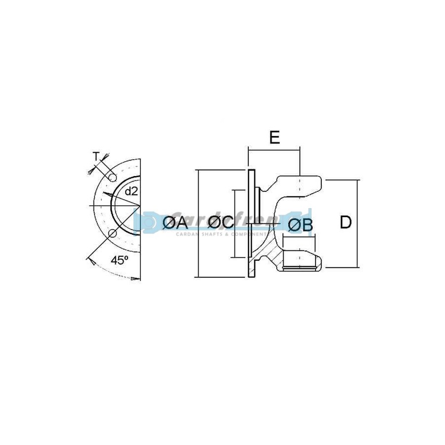 FLANGE YOKE S.1100 DIN 90 mm