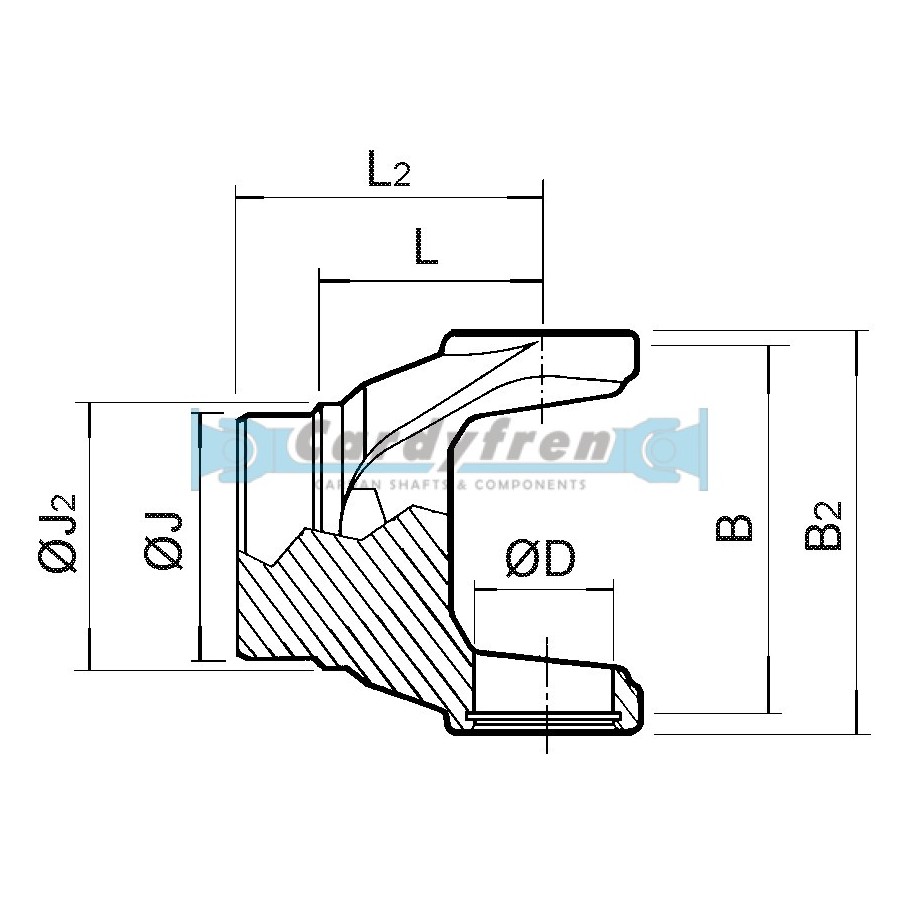 HORQUILLA FIJA DIN SERIE 43 - 287.10. PARA TUBO Ø60x3