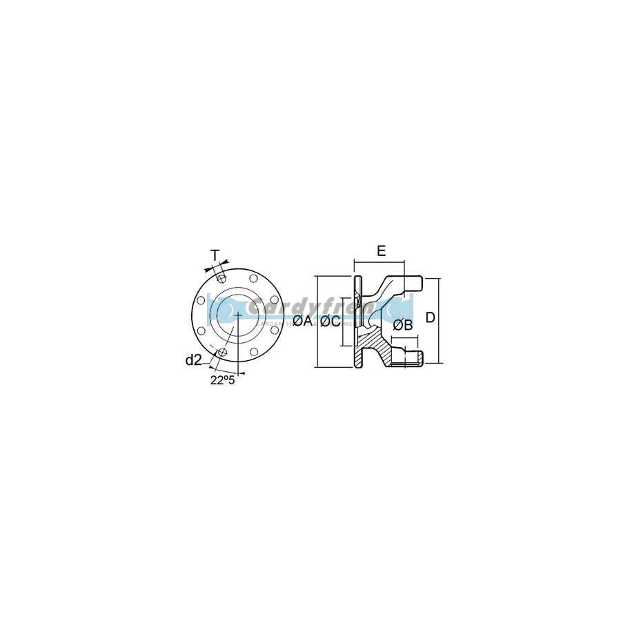 FLANGE YOKE DIN S.1410 120x8x8.1 E64