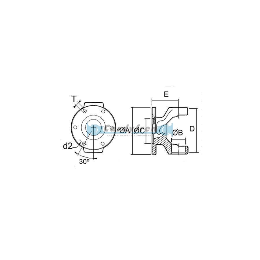 FLANGE YOKE S.1410 DIN 100x6x8.1