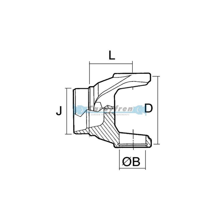 TUBE YOKE SPICER S.1210 FOR 50,8x1,7 mm TUBES