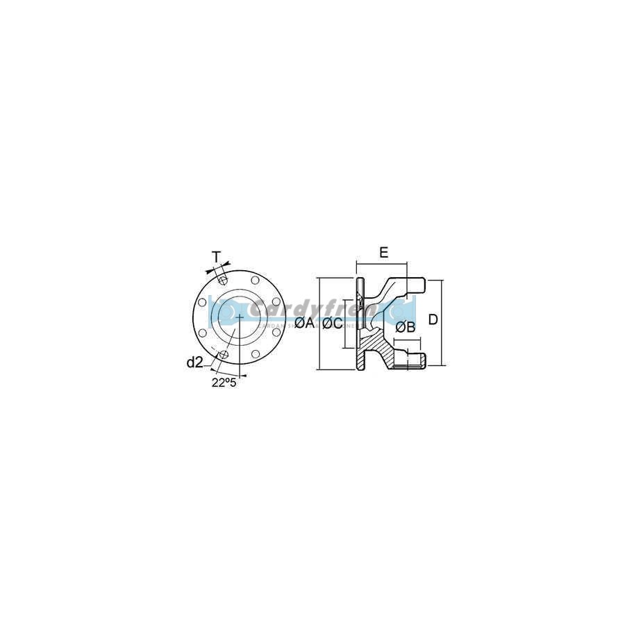 FLANGE YOKE S.1310 DIN 120x8x8