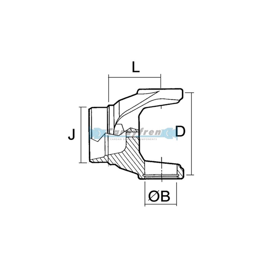 Tube yoke S.1300 for 50,8x2,4 tubes