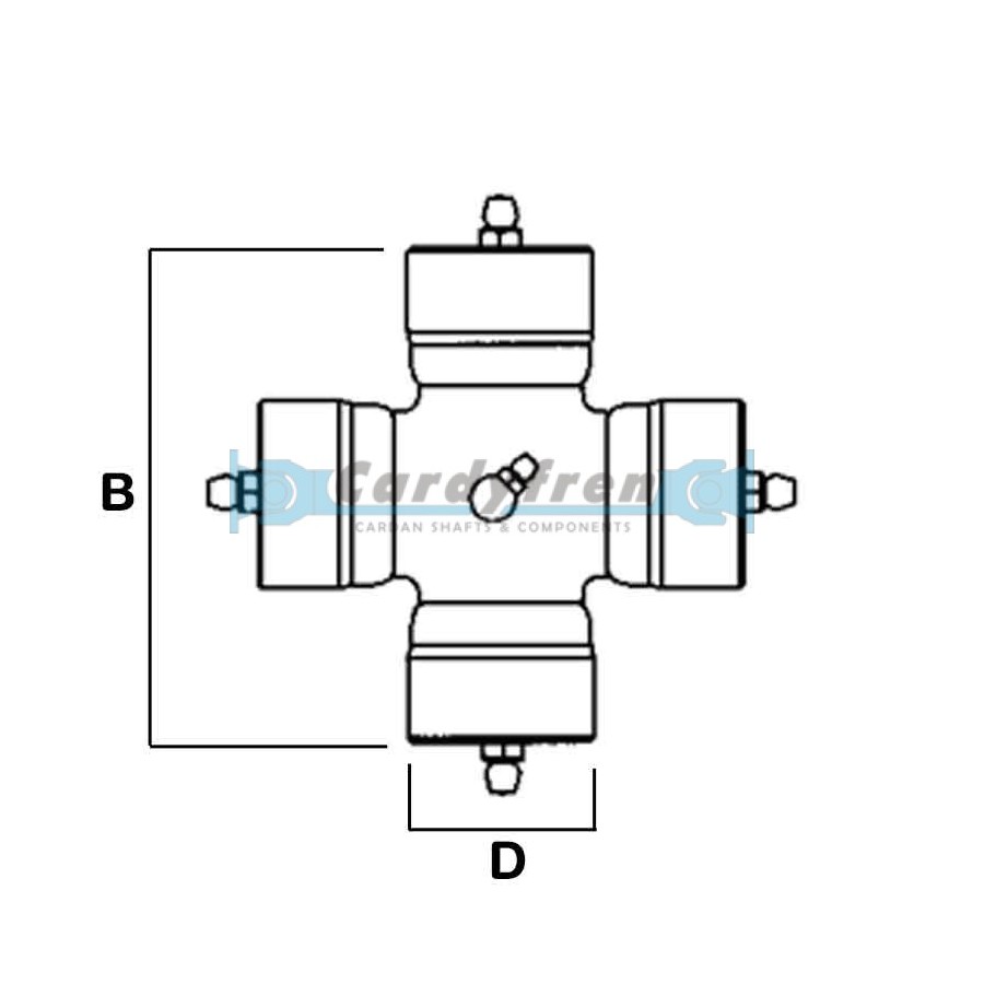 U-joint 74x195 central and cup lubrication