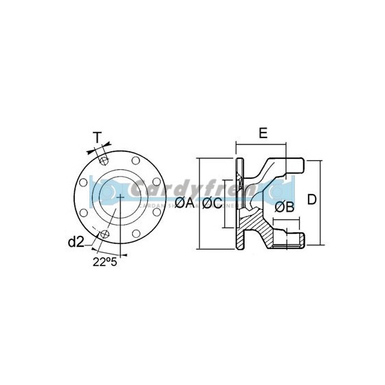 Flange Yoke DIN S.1350 120x8x8,1