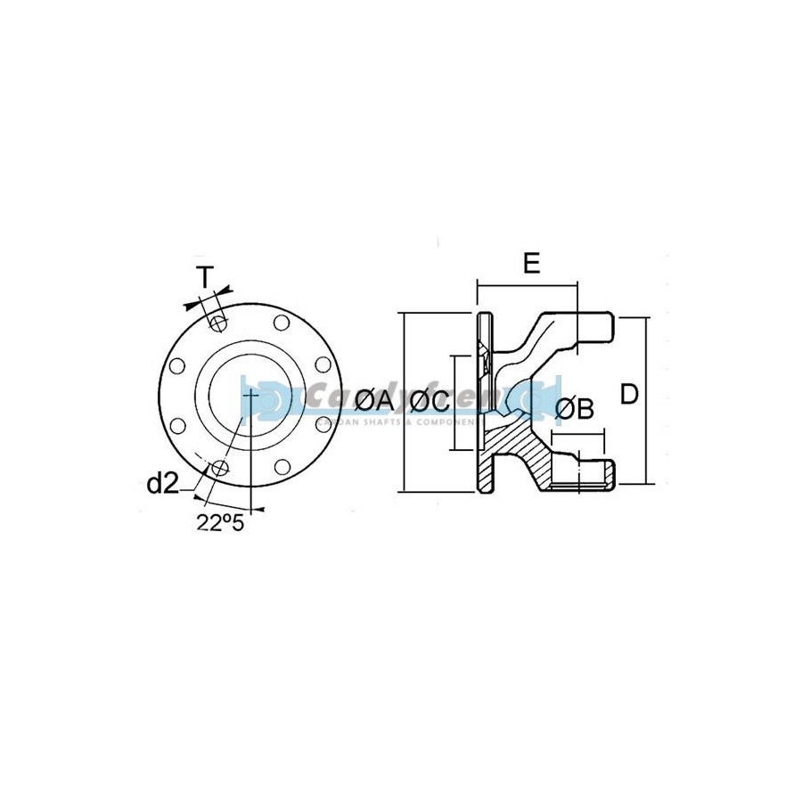 Flange yoke DIN Spicer S.1550 150x8x12.1