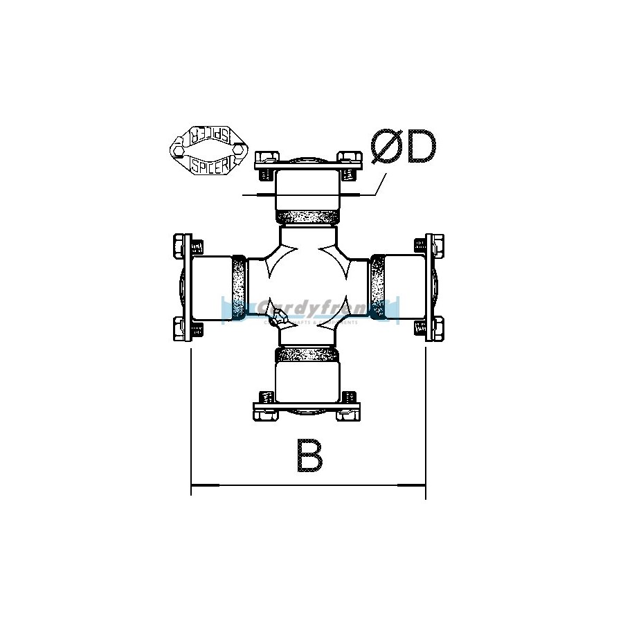 U-JOINT 47,6x134,9 mm E/L 1610 SERIES DANA SPICER