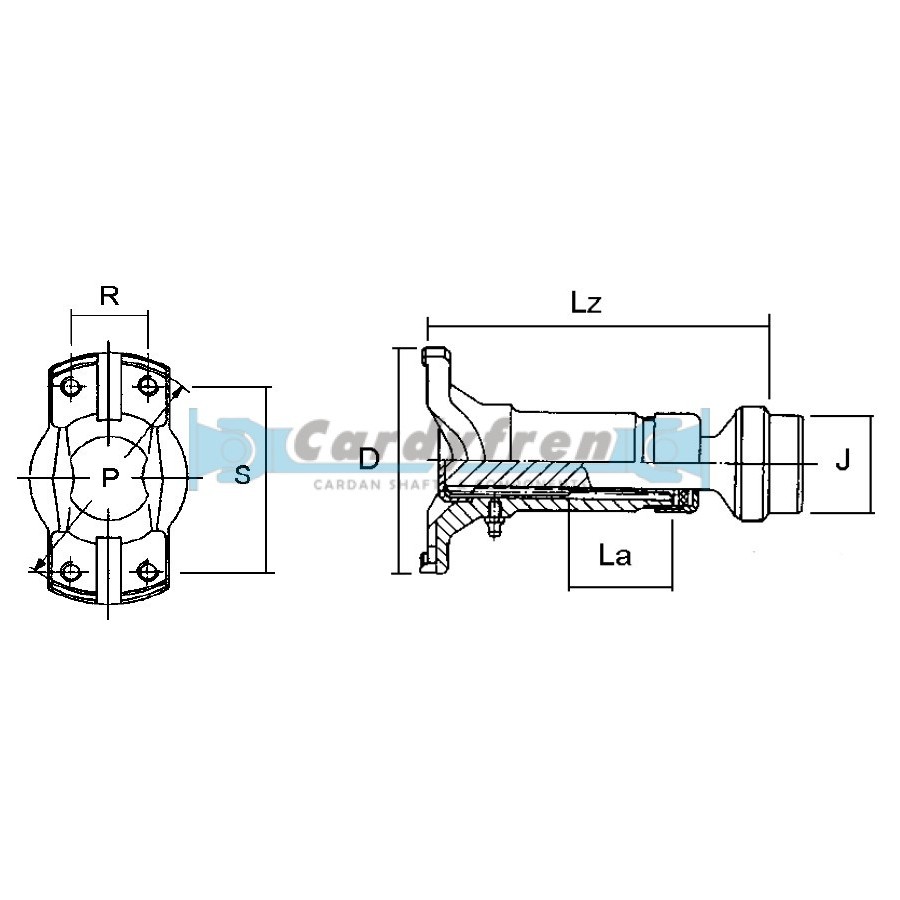 HORQUILLA CORREDERA MECHANICS PARA CRUZ 79.35,x33,34 mm