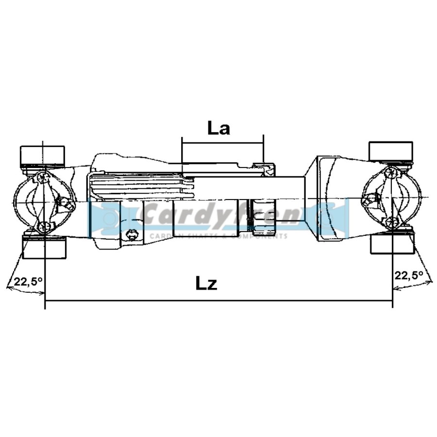 SHORT DRIVE SHAFT SPICER 1610 CASE 200 mm