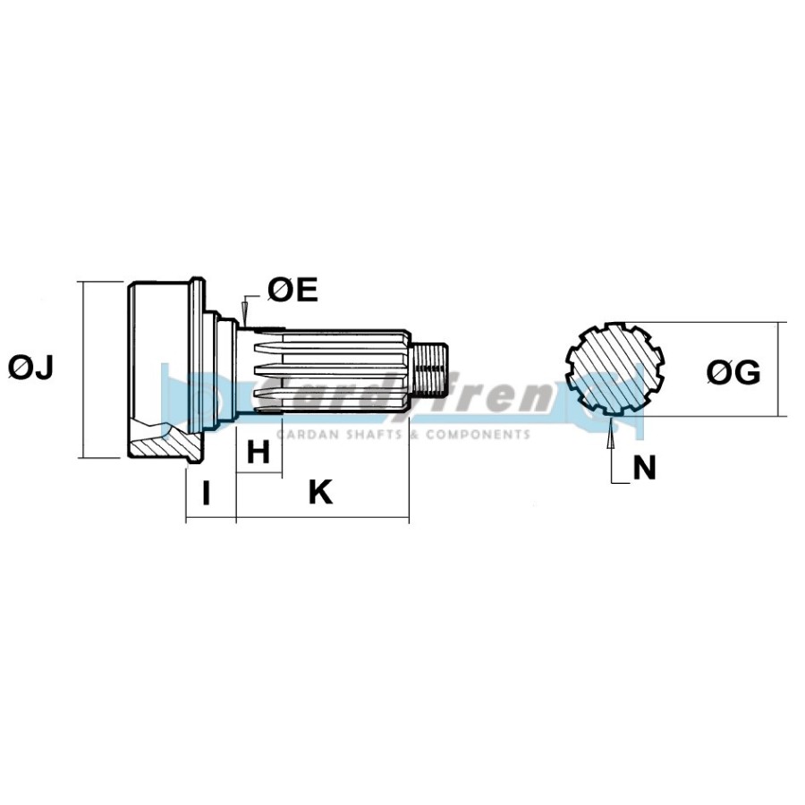 EMBOUT DE PALIER DANA SPICER 1310 SERIES